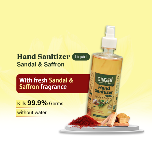 Hand Sanitizer 500ml Sandal & Saffron Flavor - Image 3