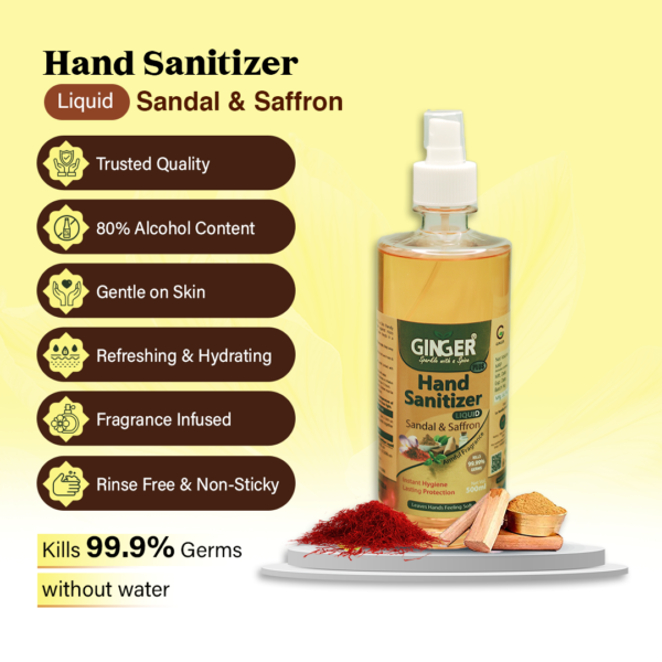Hand Sanitizer 500ml Sandal & Saffron Flavor - Image 2