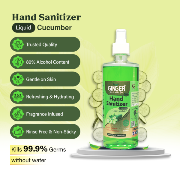 Hand Sanitizer 500ml Cucumber Flavor - Image 2
