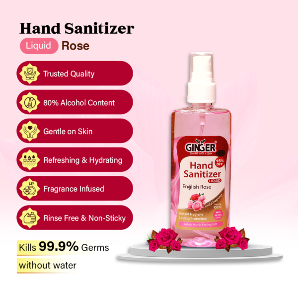 Hand Sanitizer 100ml English Rose Flavor - Image 2